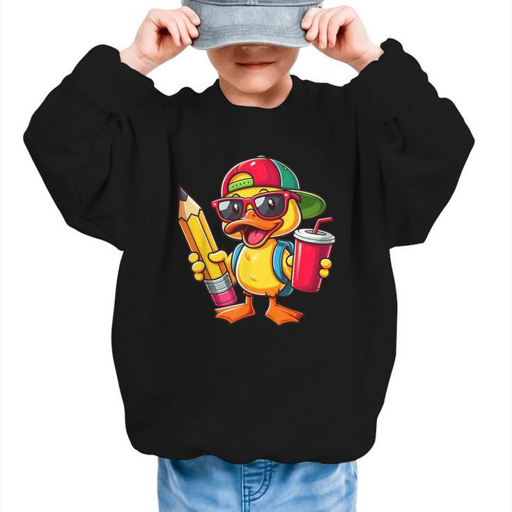 Cute Duck Lover Pencil Back To School Kids Boys Girls Graphic Kid Sweatshirt