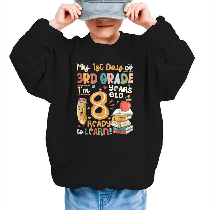 Cute My First Day Of 3rd Grade Back To School Boys Girls Graphic Kid Sweatshirt