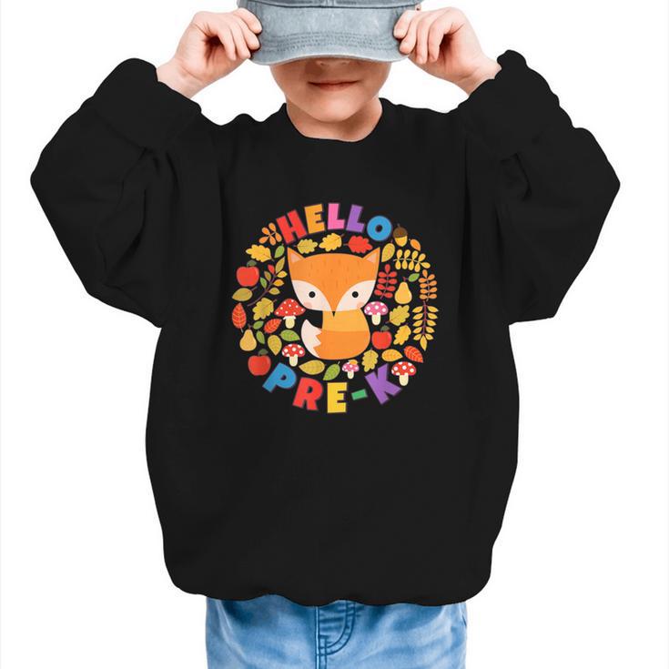 Cute Fox Back To School Woodland Animal Pre-K Graphic Kid Sweatshirt
