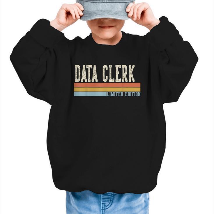 Data Clerk Week Retro Vintage Back To School Day Graphic Kid Sweatshirt