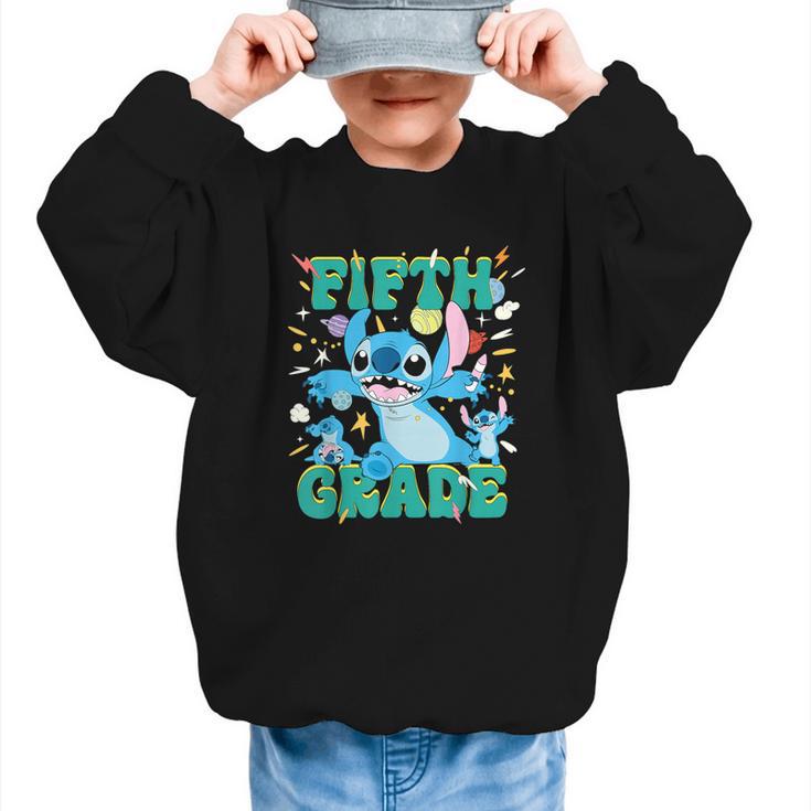 Disney Stitch Fifth Grade Back To School 1st Day Of School Graphic Kid Sweatshirt
