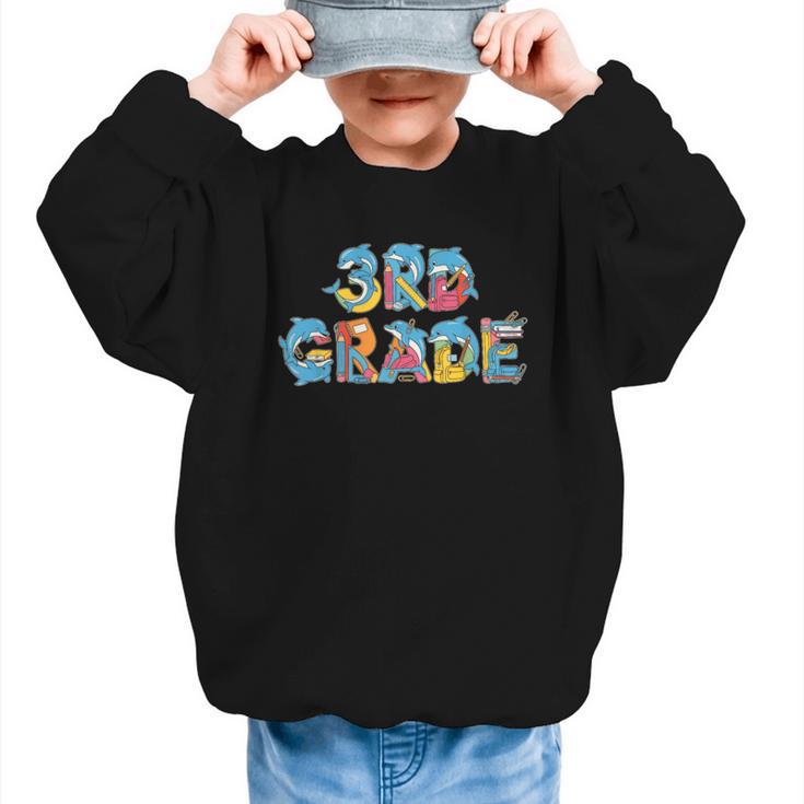 Dolphin Third Grade Back To School Kids Boys Girls Graphic Kid Sweatshirt