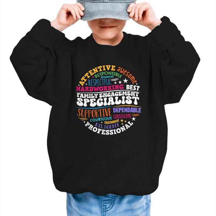 Family Engagement Specialist Appreciation Back To School Graphic Kid Sweatshirt