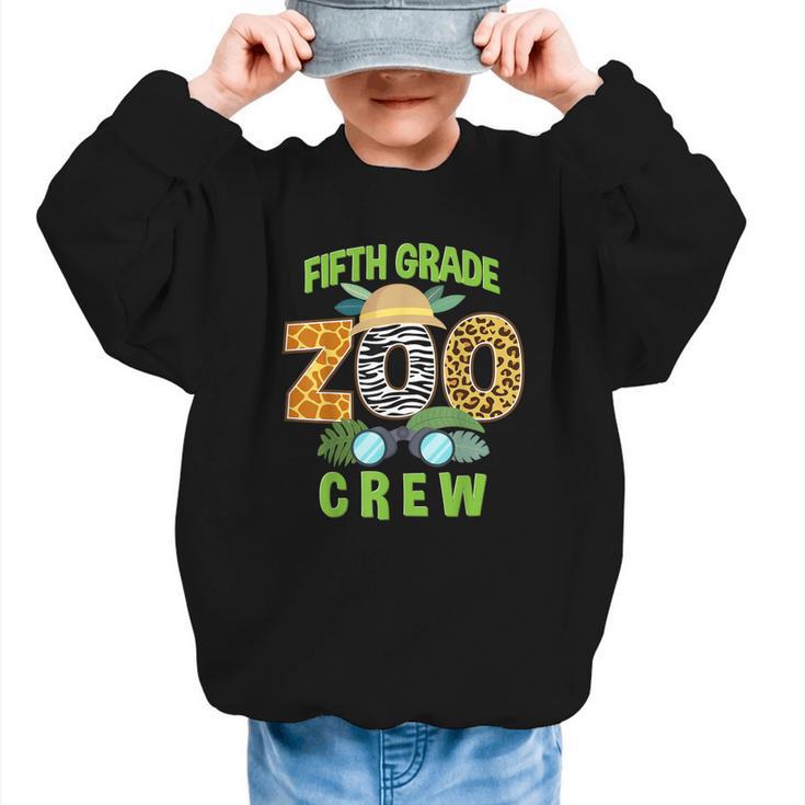 Fifth Grade Zoo Crew Wild Animal Safari Back To School Graphic Kid Sweatshirt