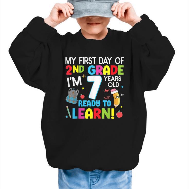 My First Day Of 2nd Grade Back To School 2nd Grade Girls Boy Graphic Kid Sweatshirt