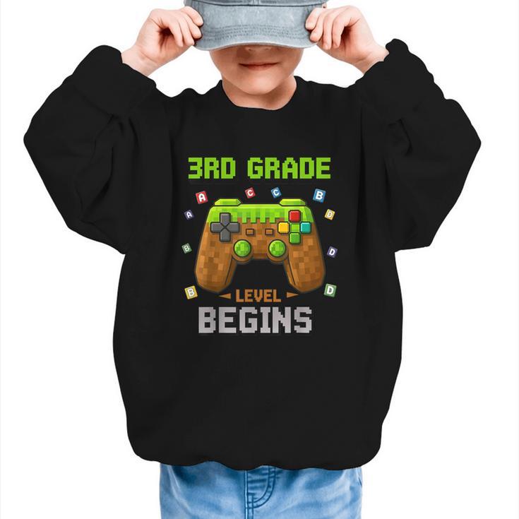 First Day Of 3rd Grade Level Begins Back To School Boy Graphic Kid Sweatshirt