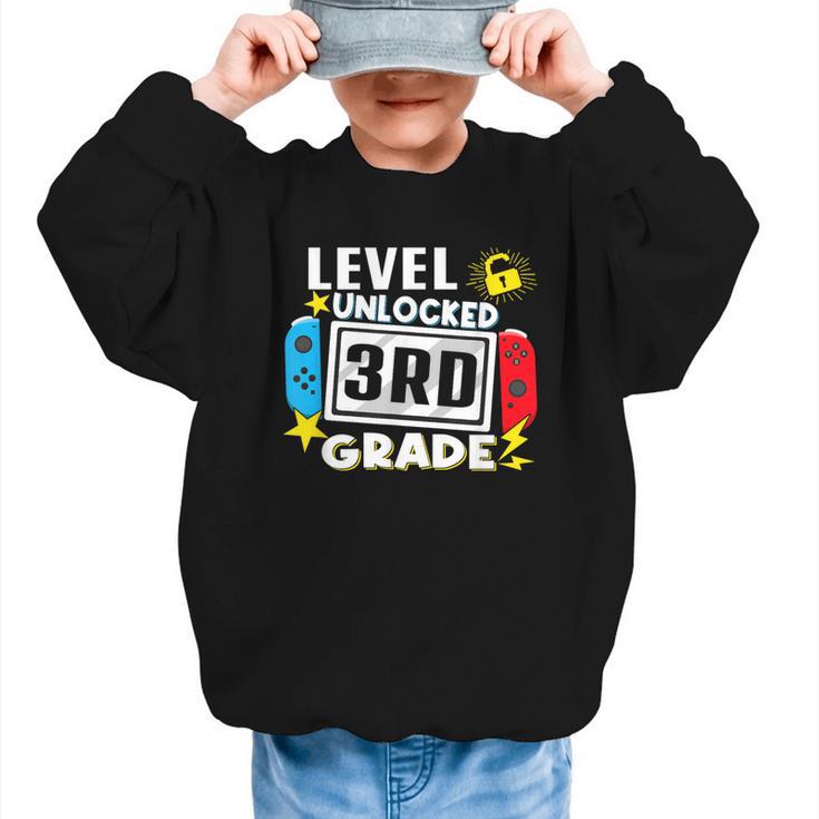 First Day Of 3rd Grade Level Unlocked Game Back To School Graphic Kid Sweatshirt