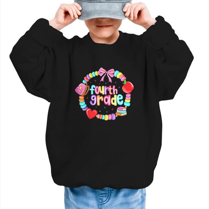 First Day Of 4th Grade Friendship Bracelet Back To School Graphic Kid Sweatshirt