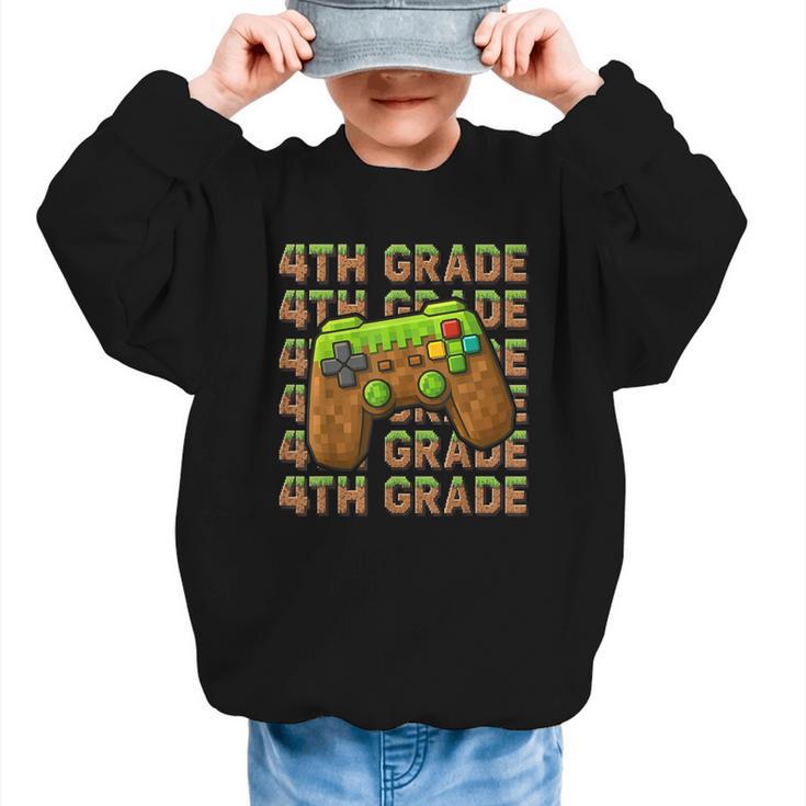 First Day Of 4th Grade Level Begins Back To School Girl Boy Graphic Kid Sweatshirt