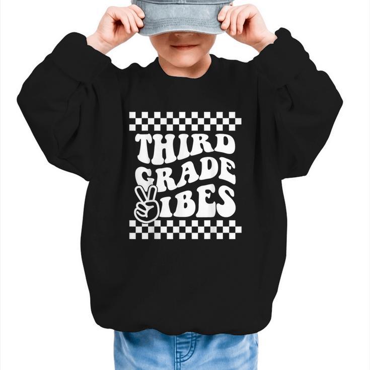 First Day Of Third Grade Vibes Girls Back To School Boys Graphic Kid Sweatshirt