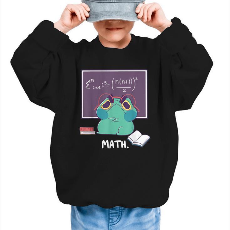 Frog Hates Math Kawaii Science Back To School Kids Graphic Kid Sweatshirt