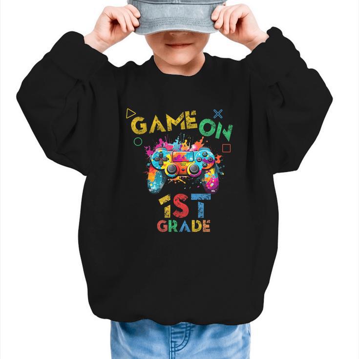 Game On 1st Grade Boys Kids Back To School Graphic Kid Sweatshirt