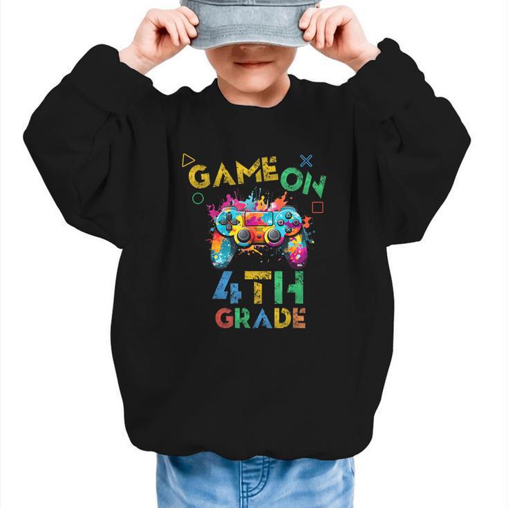 Game On 4th Grade Boys Kids Back To School Graphic Kid Sweatshirt
