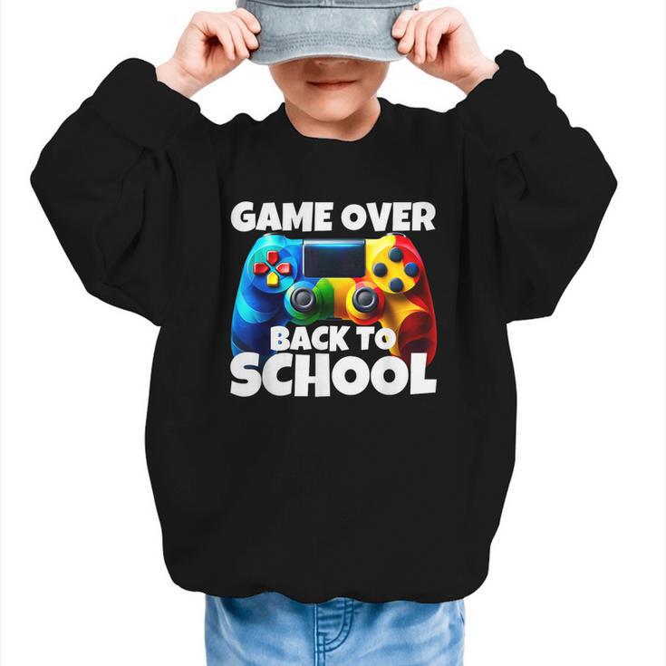 Game Over Back To School Gaming Controller Kids Gamer Graphic Kid Sweatshirt