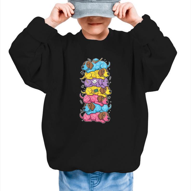 German Shorthaired Pointer Rainbow Back To School Boys Girls Graphic Kid Sweatshirt
