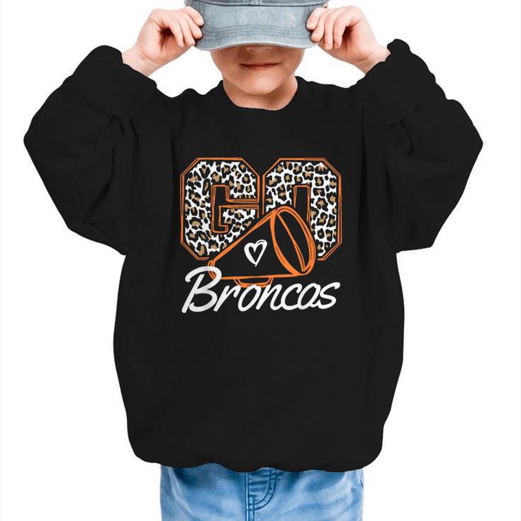 Go Cheer Broncos School Spirit Fan Team Back To School Graphic Kid Sweatshirt