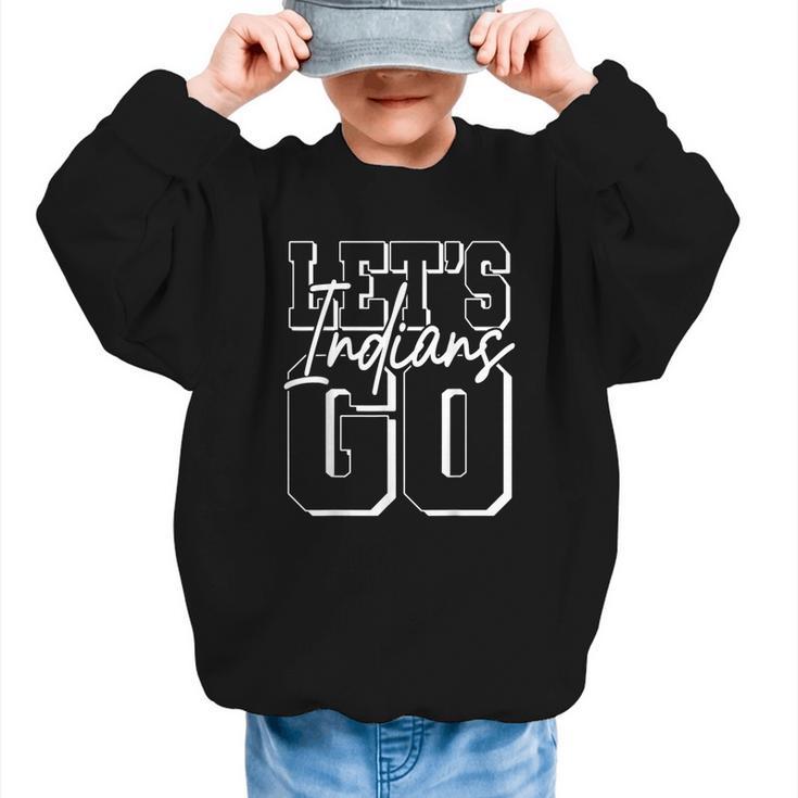 Go Indians Back To School Spirit Graphic Kid Sweatshirt
