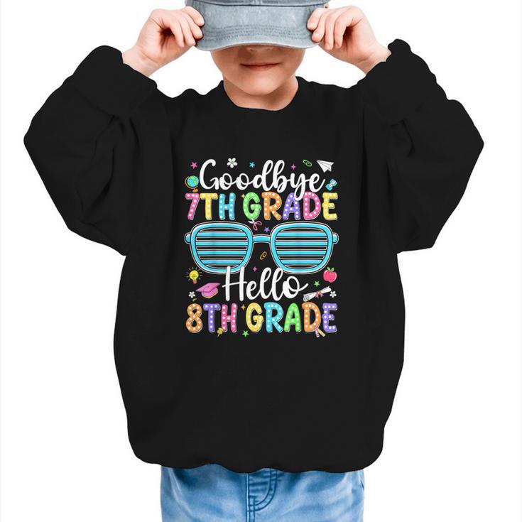 Goodbye 7th Grade Hello 8th Grade Graduation Back To School Graphic Kid Sweatshirt