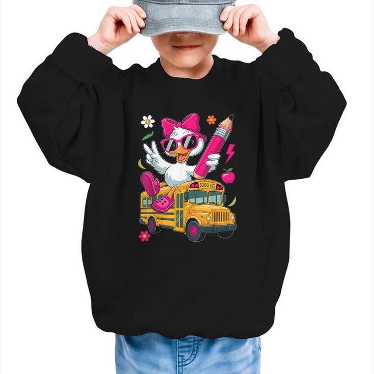 Goose Back To School First Day Of School Girls Boys Graphic Kid Sweatshirt
