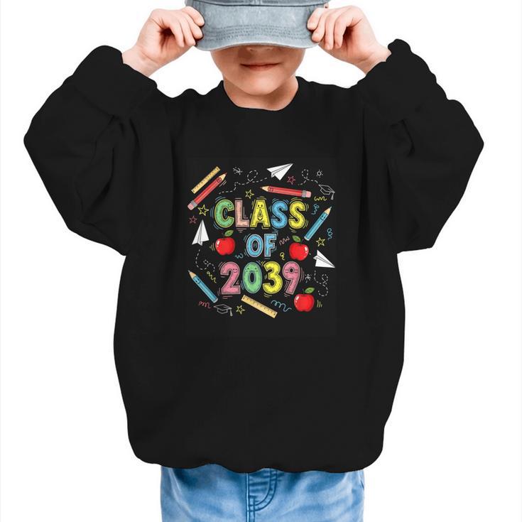 Graduation Class Of 2039 Groow With Me Senior Back To School Graphic Kid Sweatshirt