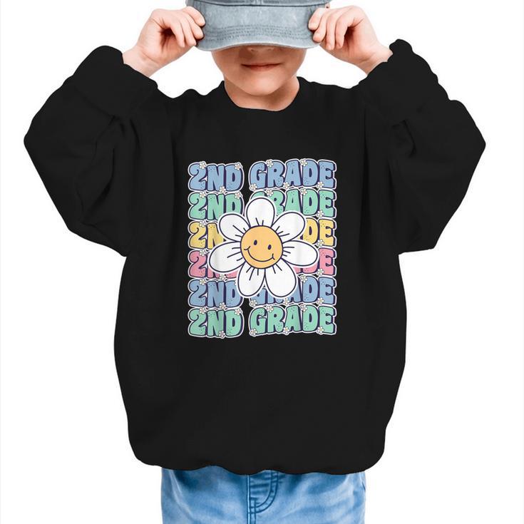 Groovy 2nd Grade Back To School First Day Of Second Grade Graphic Kid Sweatshirt