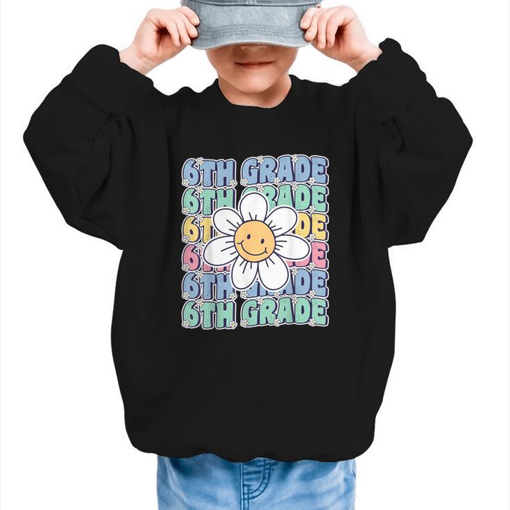 Groovy 6th Grade Back To School First Day Of Sixth Grade Graphic Kid Sweatshirt