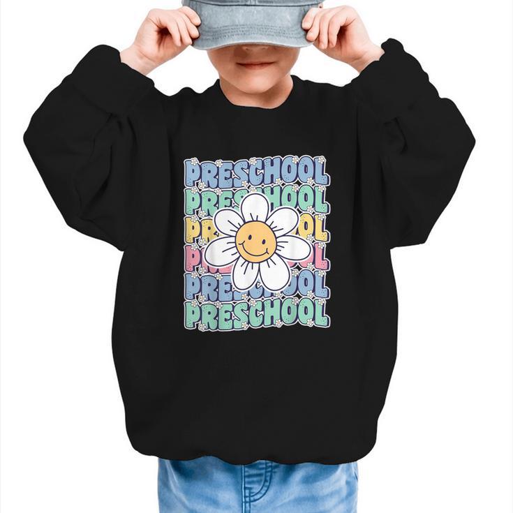 Groovy Preschool Cute Back To School First Day Of Pre K Graphic Kid Sweatshirt