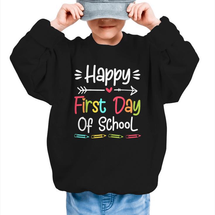 Happy First Day Of School Back To School Kids Students Graphic Kid Sweatshirt