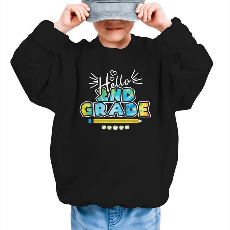 Hello 2nd Grade Back To School First Day Of School Graphic Kid Sweatshirt
