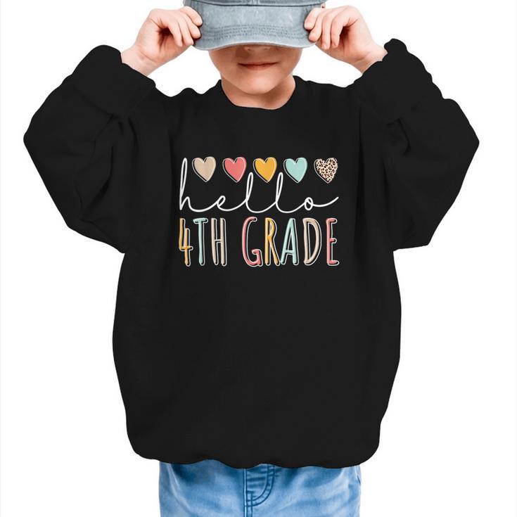 Hello 4th Grade Back To School Fourth Grade Vibes Heart Love Graphic Kid Sweatshirt Hello 4th Grade Back To School Fourth Grade Vibes Heart Love Graphic Kid Sweatshirt