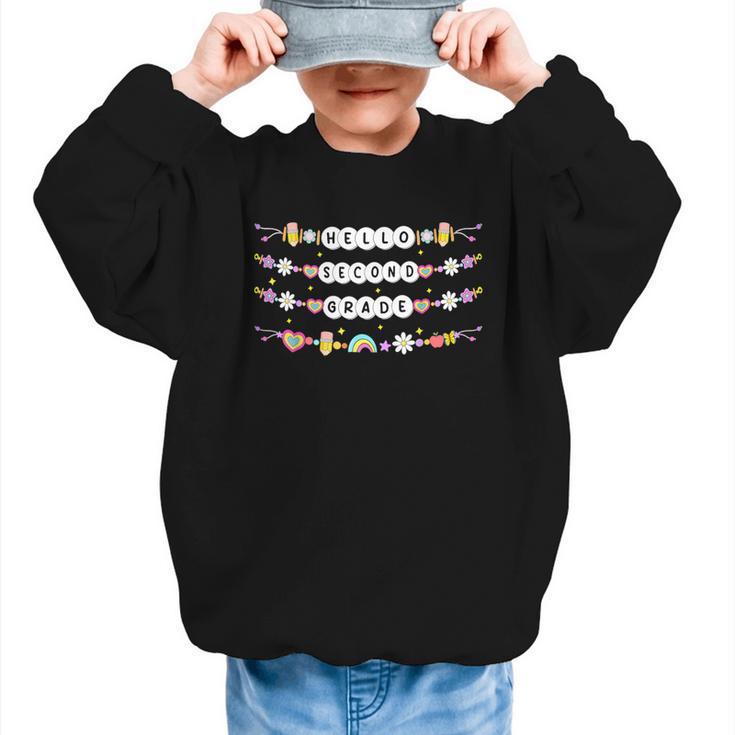 Hello Second Grade Friendship Bracelets Back To School Kids Graphic Kid Sweatshirt