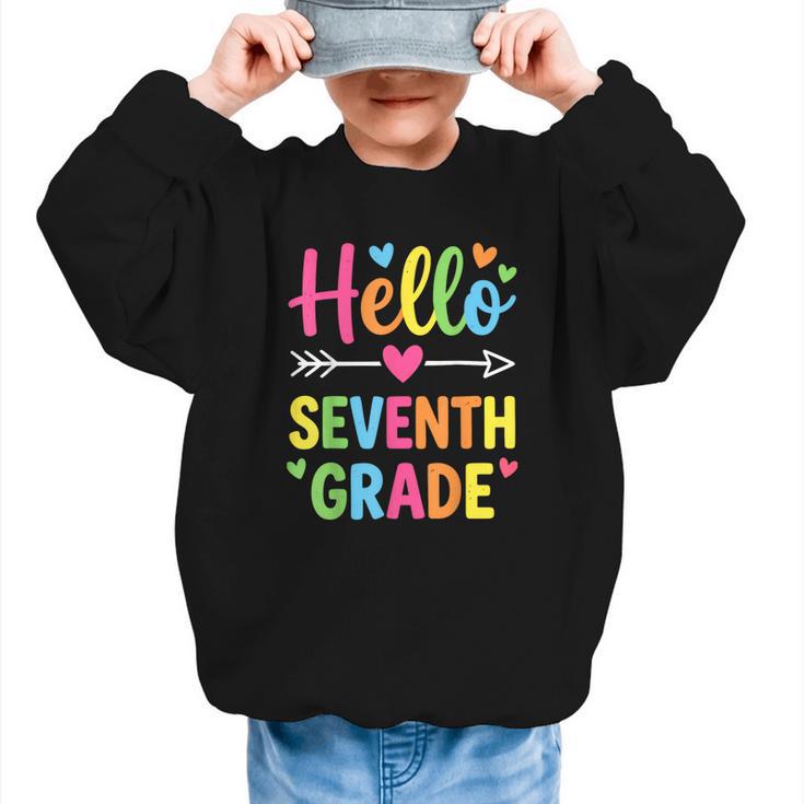 Hello Seventh 7TH Grade Back To School Kids Students Tee Graphic Kid Sweatshirt