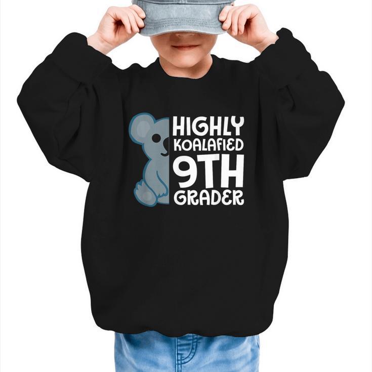 Highly Koalafied 9th Grader Koala Back To School Graphic Kid Sweatshirt
