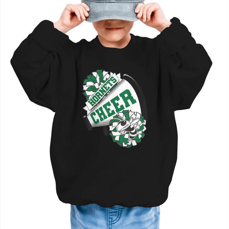 Hornets Cheer Back To School Cheerleading Spirit Green Graphic Kid Sweatshirt