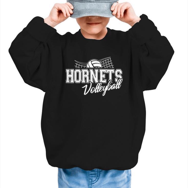 Hornets Volleyball Back To School Spirit Graphic Kid Sweatshirt