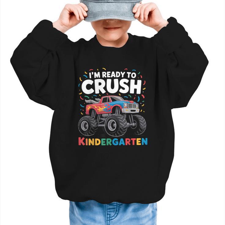 I'm Ready To Crush Kindergarten Monster Truck Back To School Graphic Kid Sweatshirt
