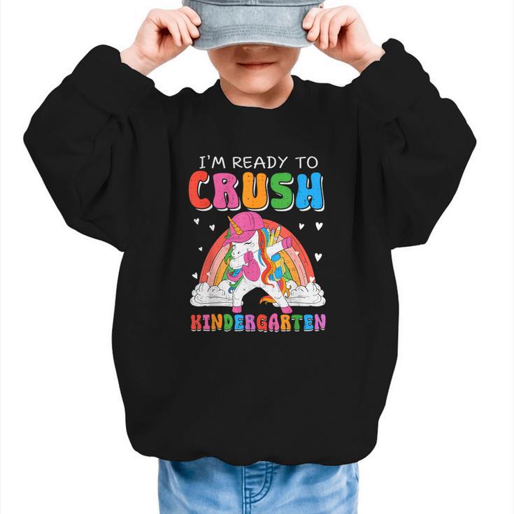 I'm Ready To Crush Kindergarten Unicorn Back To School Girls Graphic Kid Sweatshirt