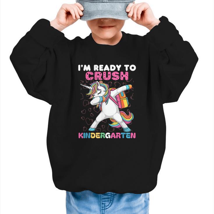 I'm Ready To Crush Kindergarten Unicorn Back To School Graphic Kid Sweatshirt