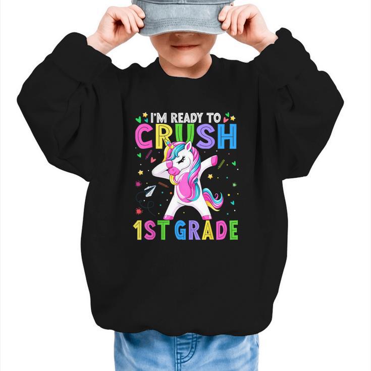 I'm Ready For First Grade Back To School 1st Grade Girls Graphic Kid Sweatshirt