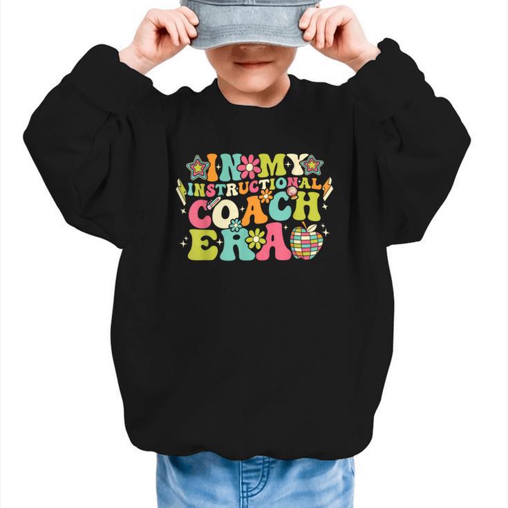 In My Instructional Coach Era Groovy Back To School Graphic Kid Sweatshirt