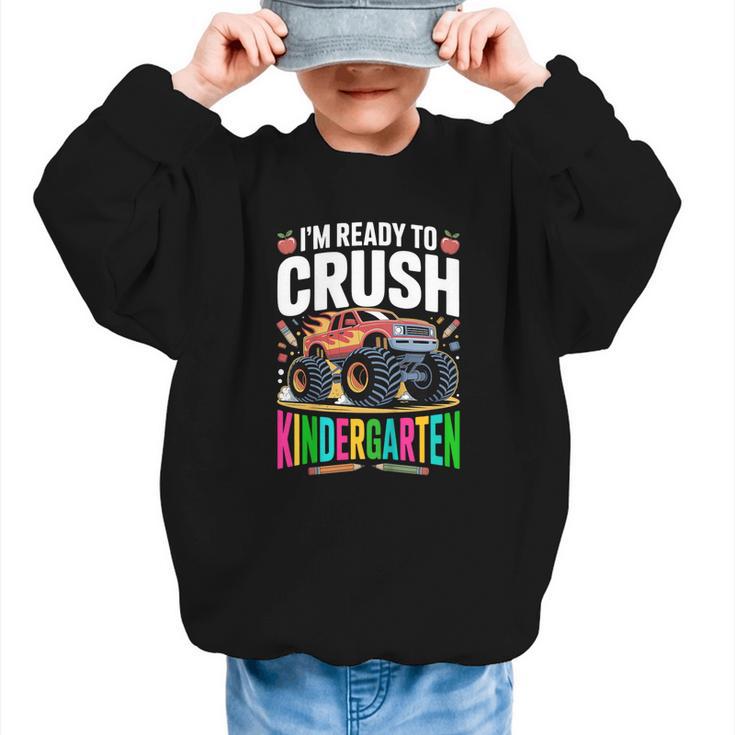 Kids Back To School I'm Ready To Crush Kindergarten For Boys Graphic Kid Sweatshirt