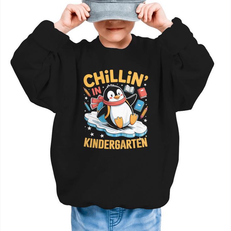 Kids Chillin In Kindergarten Penguin Student Back To School Boys Graphic Kid Sweatshirt