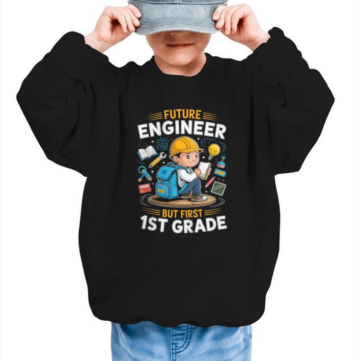 Kids Future Engineer 1st Grade Student Back To School Boys Kid Graphic Kid Sweatshirt