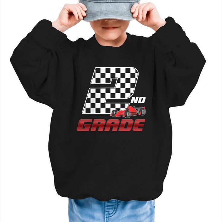 Kids Race Car 2nd Second Grade Boys Cars Lovers Back To School Graphic Kid Sweatshirt