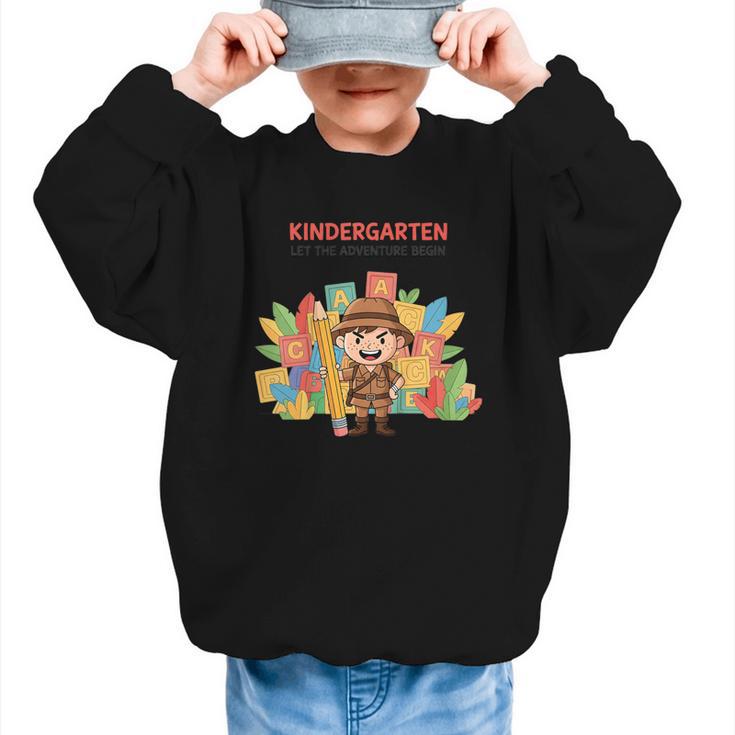 Kindergarten Adventure Explorer Back To School Graphic Kid Sweatshirt