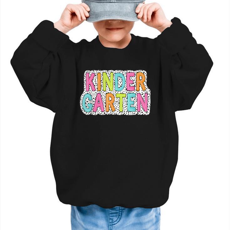 Kindergarten Dalmatian Dots Dream Team Back To School Graphic Kid Sweatshirt