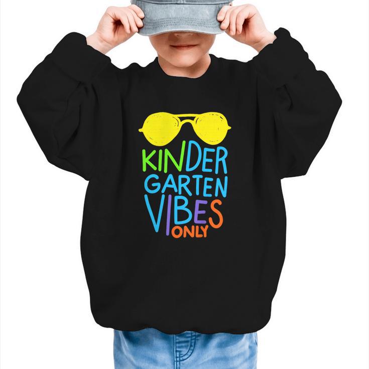 Kindergarten Vibes Only Glow Sunglasses Back To School Graphic Kid Sweatshirt