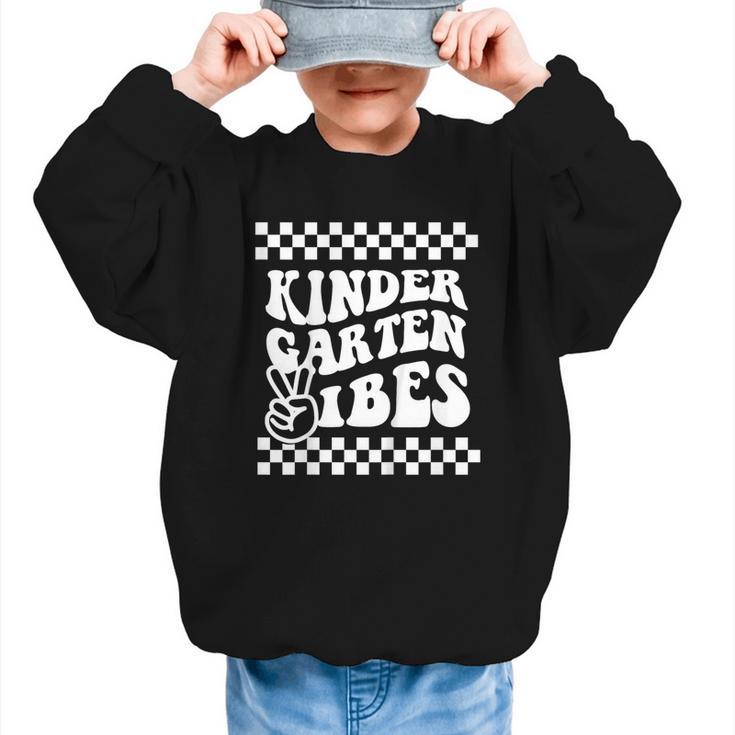 Kindergarten Vibes Retro Girl Back To School Kinder Boy Graphic Kid Sweatshirt