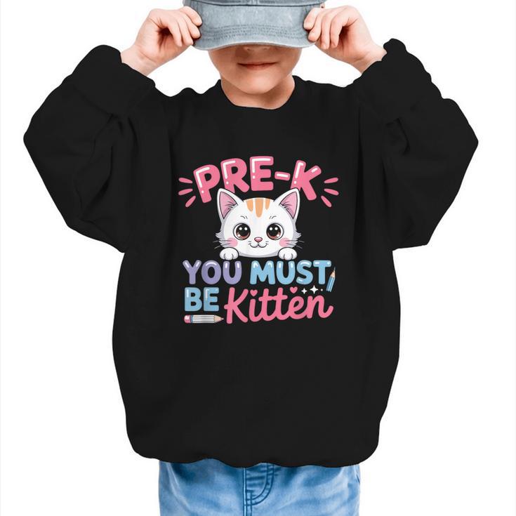 Kitten Back To School Girls Preschool Cat Lover Graphic Kid Sweatshirt