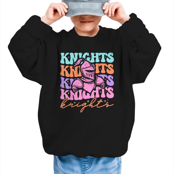 Knights Mascot Back To School Spirit Sports Men Women Groovy Graphic Kid Sweatshirt